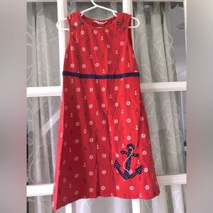 Beebay size 7 red, white, & blue anchors dress with embroidery, perfect July 4